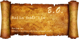 Balla Odília névjegykártya
